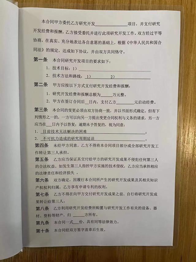 技术开发合同（简易版）